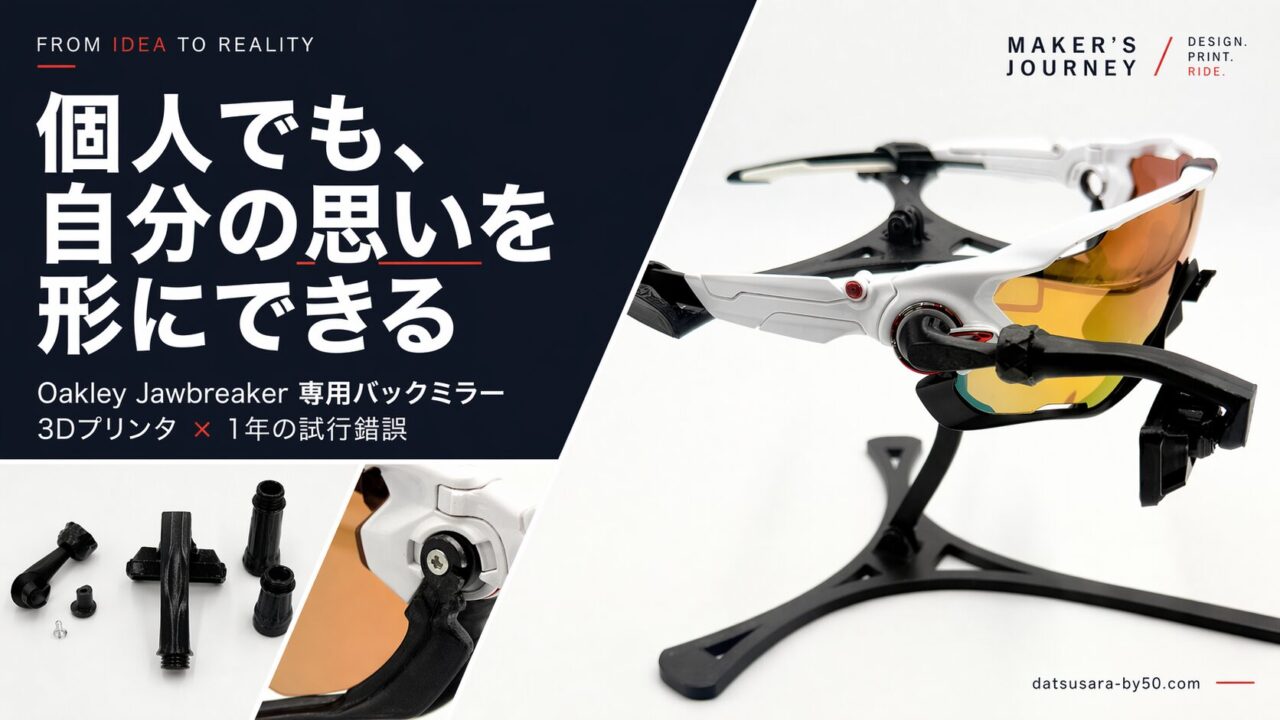 Oakley Jawbreaker専用に3Dプリンタで自作したロードバイク用バックミラー VeloFitMirror