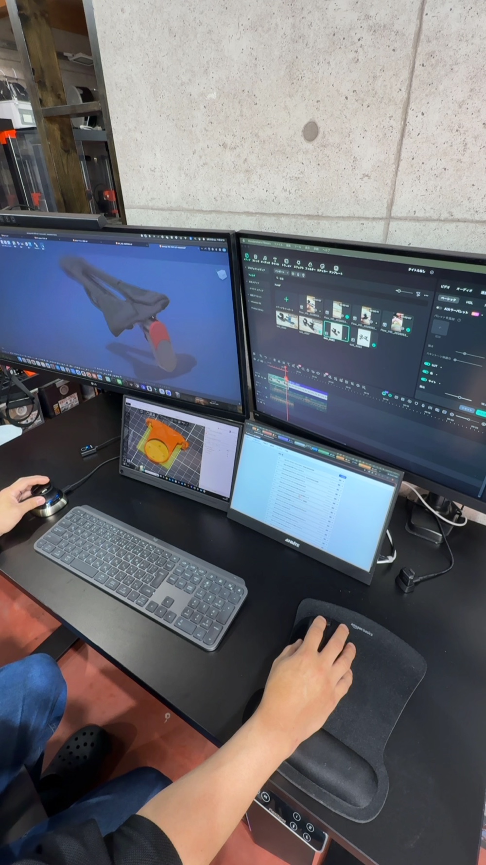 Mac miniとWindowsを使う3Dプリンタ副業の複数モニター作業環境
