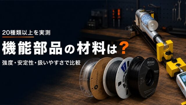3Dプリンタ機能部品向けフィラメント20種類以上を強度・安定性・扱いやすさで比較